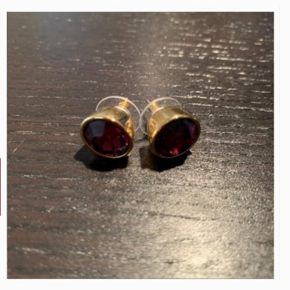 Kate Spade purple Bezel Gumdrop Earrings studs nwt - Picture 6 of 7